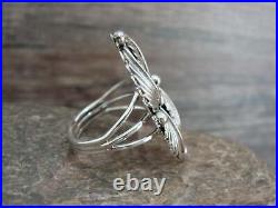 Native American Indian Sterling Silver Feather Ring by Yazzie Size 8