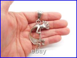 Native American Indian Sterling Silver Kokopelli Kachina Dancer Pendant