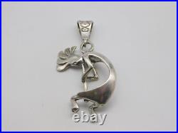 Native American Indian Sterling Silver Kokopelli Kachina Dancer Pendant