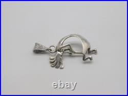 Native American Indian Sterling Silver Kokopelli Kachina Dancer Pendant