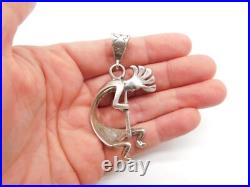 Native American Indian Sterling Silver Kokopelli Kachina Dancer Pendant