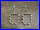 Native American Indian Sterling Silver & Multi Stone Post Dangle Earrings L