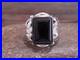 Native American Indian Sterling Silver Onyx Ring Size 9.5 Darrell Morgan