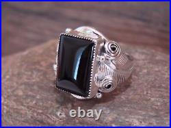 Native American Indian Sterling Silver Onyx Ring Size 9.5 Darrell Morgan