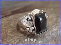 Native American Indian Sterling Silver Onyx Ring Size 9.5 Darrell Morgan