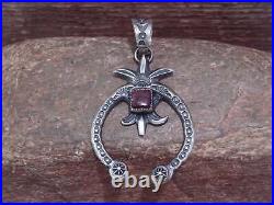 Native American Indian Sterling Silver Purple Spiny Oyster Cast Naja Pendant