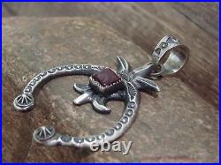 Native American Indian Sterling Silver Purple Spiny Oyster Cast Naja Pendant