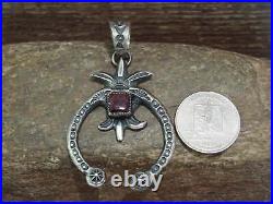 Native American Indian Sterling Silver Purple Spiny Oyster Cast Naja Pendant