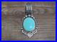 Native American Indian Sterling Silver & Turquoise Pendant Calladitto