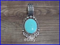 Native American Indian Sterling Silver & Turquoise Pendant Calladitto