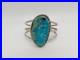 Native American Indian Sterling Silver Turquoise Stone Cuff Bracelet