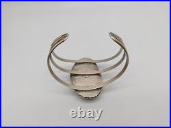 Native American Indian Sterling Silver Turquoise Stone Cuff Bracelet