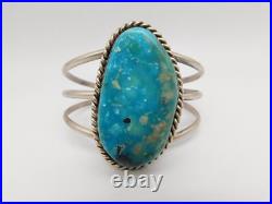 Native American Indian Sterling Silver Turquoise Stone Cuff Bracelet
