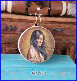 Native American! Indian Tarahumara Hand Painted Drum by Artist Salvador Vicencio