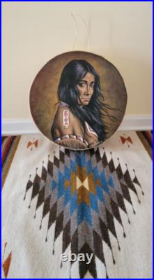 Native American! Indian Tarahumara Hand Painted Drum by Artist Salvador Vicencio