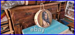 Native American! Indian Tarahumara Hand Painted Drum by Artist Salvador Vicencio