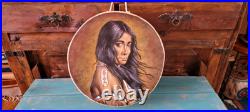 Native American! Indian Tarahumara Hand Painted Drum by Artist Salvador Vicencio
