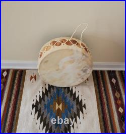 Native American! Indian Tarahumara Hand Painted Drum by Artist Salvador Vicencio