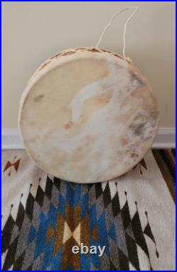 Native American! Indian Tarahumara Hand Painted Drum by Artist Salvador Vicencio