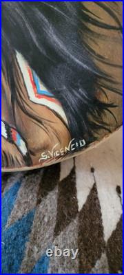 Native American! Indian Tarahumara Hand Painted Drum by Artist Salvador Vicencio