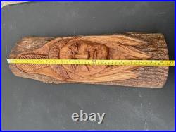 Native American Indian Tribe Wood Carving 19.75