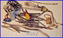 Native American Indian Village, Canoes, Old Horses, Teepee, Artifacts, Art LOT