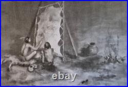 Native American Indian Village, Canoes, Old Horses, Teepee, Artifacts, Art LOT