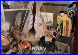 Native American Indian Village, Canoes, Old Horses, Teepee, Artifacts, Art LOT