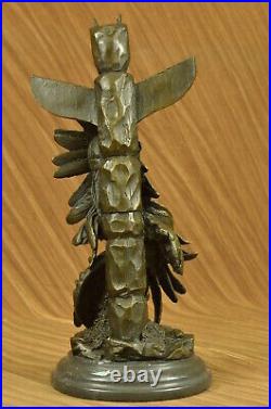 Native American Indian Warrior Chief Bronze Bust Sculpture Statue Figurine Art