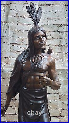 Native American Indian Warrior Sculpture Attributed to Russell Figurine