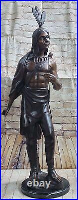Native American Indian Warrior Sculpture Attributed to Russell Figurine Sale NR