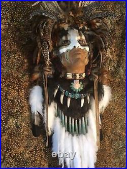 Native American Indian style Mask. Life Size. 100% Handmade and Signed by Artist