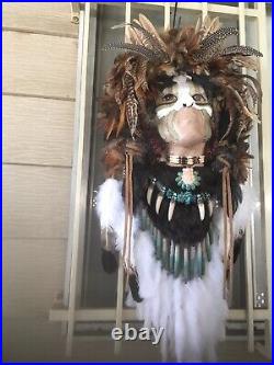 Native American Indian style Mask. Life Size. 100% Handmade and Signed by Artist