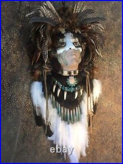 Native American Indian style Mask. Life Size. 100% Handmade and Signed by Artist