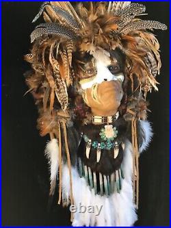 Native American Indian style Mask. Life Size. 100% Handmade and Signed by Artist