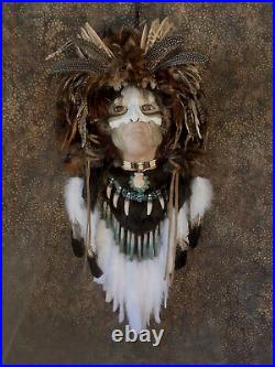 Native American Indian style Mask. Life Size. 100% Handmade and Signed by Artist