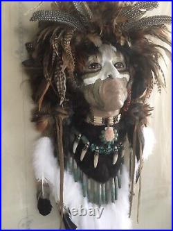 Native American Indian style Mask. Life Size. 100% Handmade and Signed by Artist