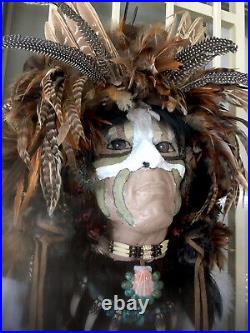 Native American Indian style Mask. Life Size. 100% Handmade and Signed by Artist