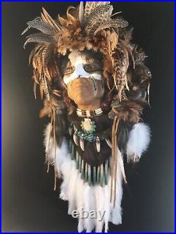 Native American Indian style Mask. Life Size. 100% Handmade and Signed by Artist