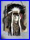 Native American Indian tribal chief ceramic mask hanging Wall decor handmade USA