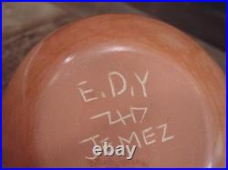 Native American Jemez Clay Hand Coiled Pottery Signed E. D. Y