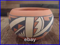 Native American Jemez Clay Hand Coiled Pottery Signed KM