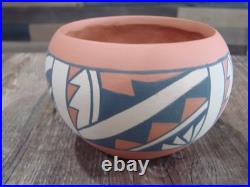 Native American Jemez Clay Hand Coiled Pottery Signed KM