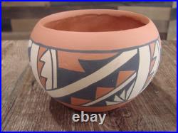 Native American Jemez Clay Hand Coiled Pottery Signed KM