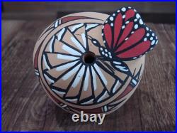Native American Jemez Indian Handmade Clay Butterfly Seed Pot by Chinana