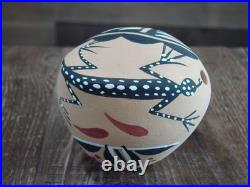 Native American Jemez Indian Handmade Clay Lizard Seed Pot by Chinana