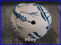 Native American Jemez Indian Handmade Clay Lizard Seed Pot by Chinana