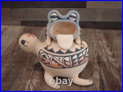 Native American Jemez Pueblo Handmade Clay Frog & Turtle by Fragua