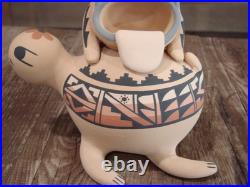 Native American Jemez Pueblo Handmade Clay Frog & Turtle by Fragua