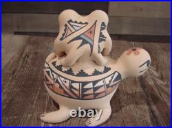 Native American Jemez Pueblo Handmade Clay Frog & Turtle by Fragua